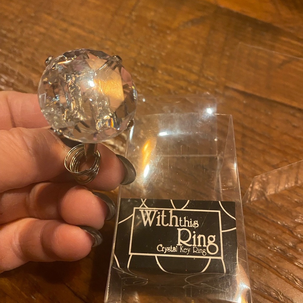 Sparkling Wedding Ring Key Ring